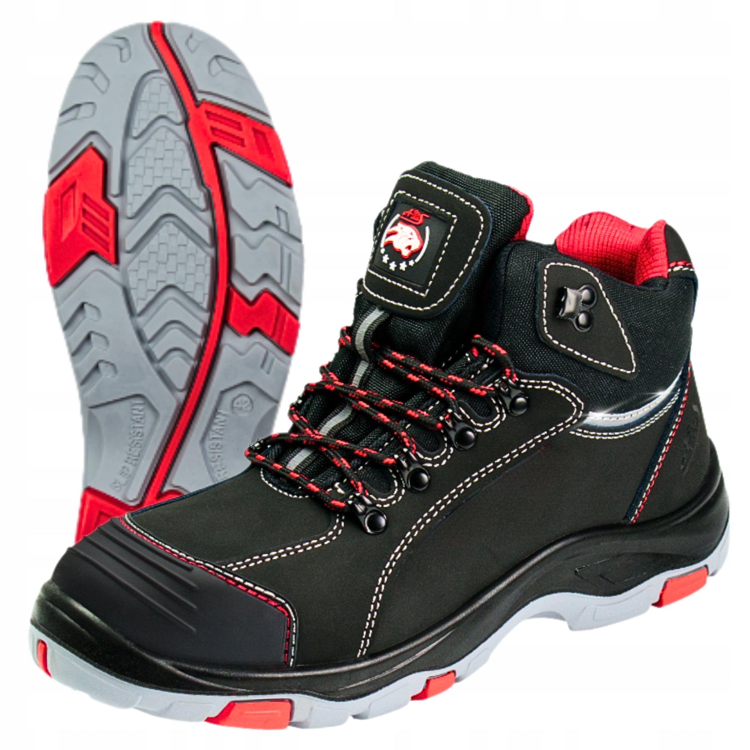 Men's Work Shoes Safety Leather Boots WITHOUT LIFT BHP O1 Nubuk