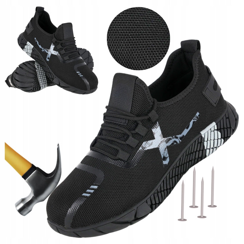 Men's Work Shoes Slip-On Breathable with Toe Anti-Puncture Lightweight