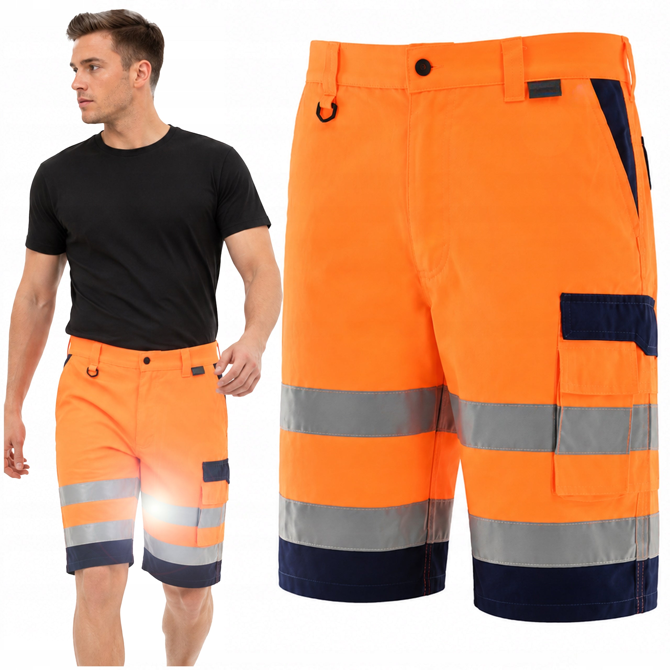 Men's Work Shorts REFLECTIVE COMFORTABLE HV Breathable Short Pants