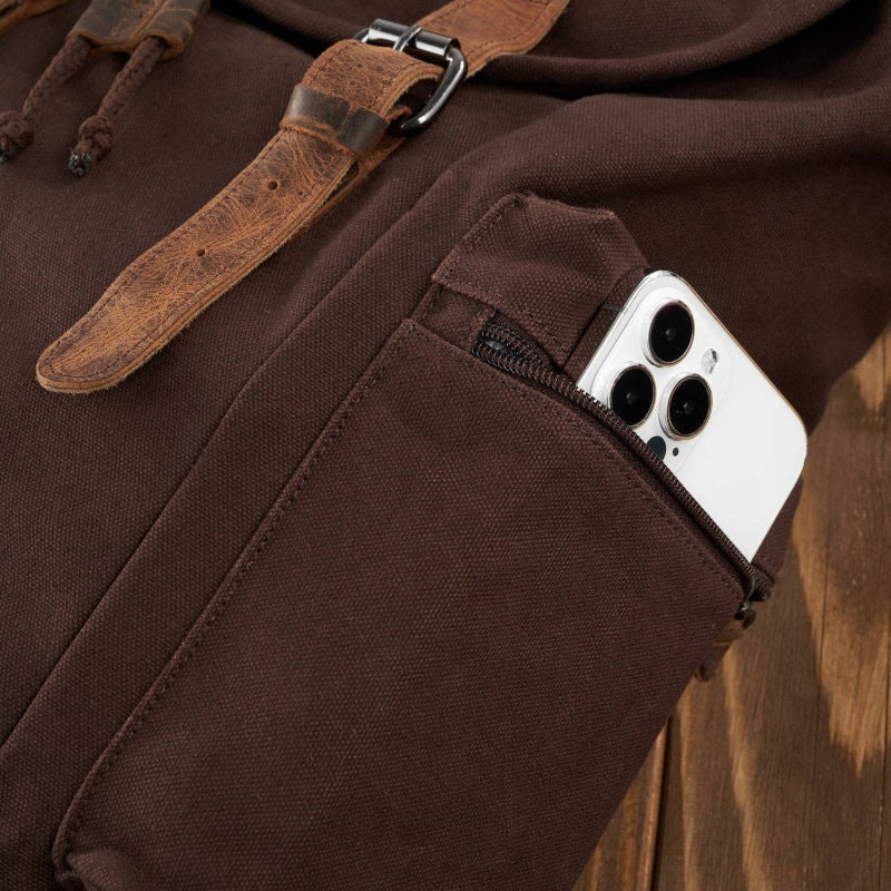 Men's backpack for work large brown roomy vintage Paolo Peruzzi T-19-BR Manufacturer code T-19-BR