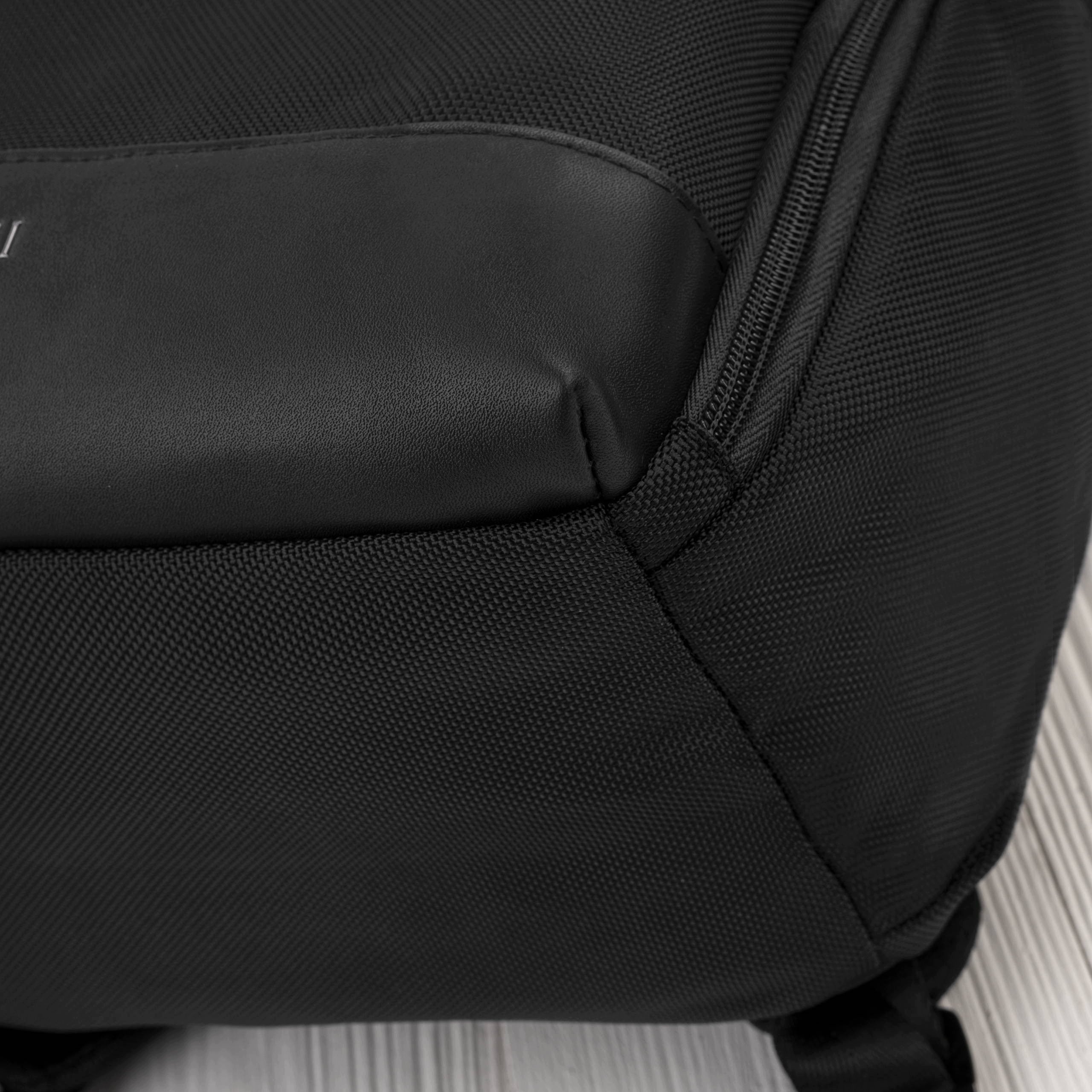 Men's backpack material black lightweight universal roomy Paolo Peruzzi Brand Paolo Peruzzi