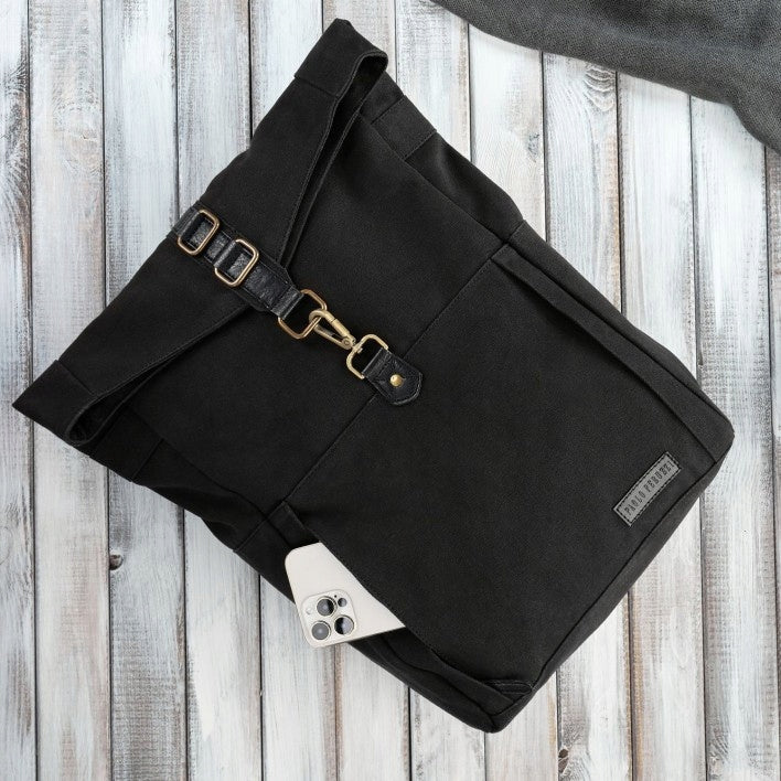 Men's backpack vintage black Paolo Peruzzi school youth courier EAN (GTIN) 5905567203428