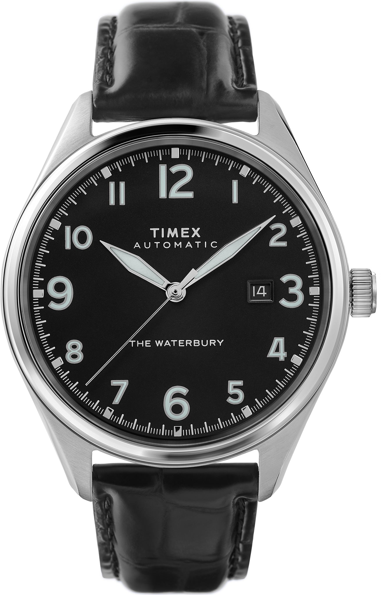 Men's classic watch Timex Waterbury black automatic strap ORIGINAL