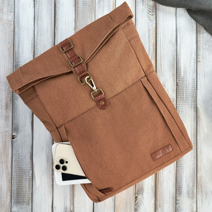 Men's courier backpack city school brown for school and university A4 EAN (GTIN) 5905567203435