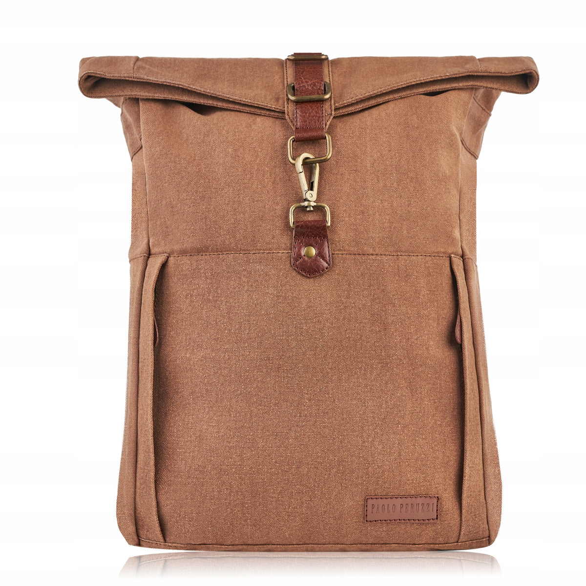 Men's courier backpack city school brown for school and university A4