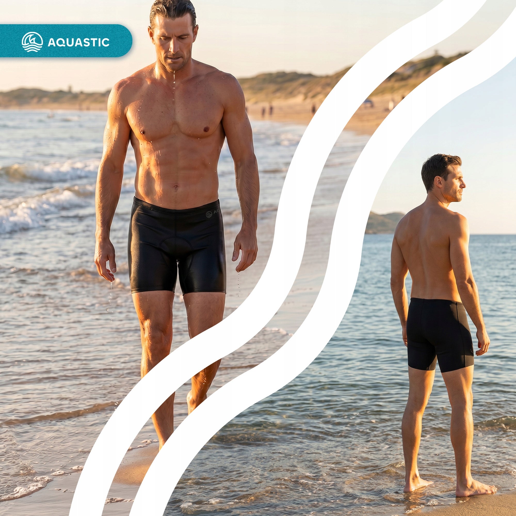 Men's neoprene shorts AQUASTIC HydroCore SH 1.5 mm black L SWIMMING Gender man
