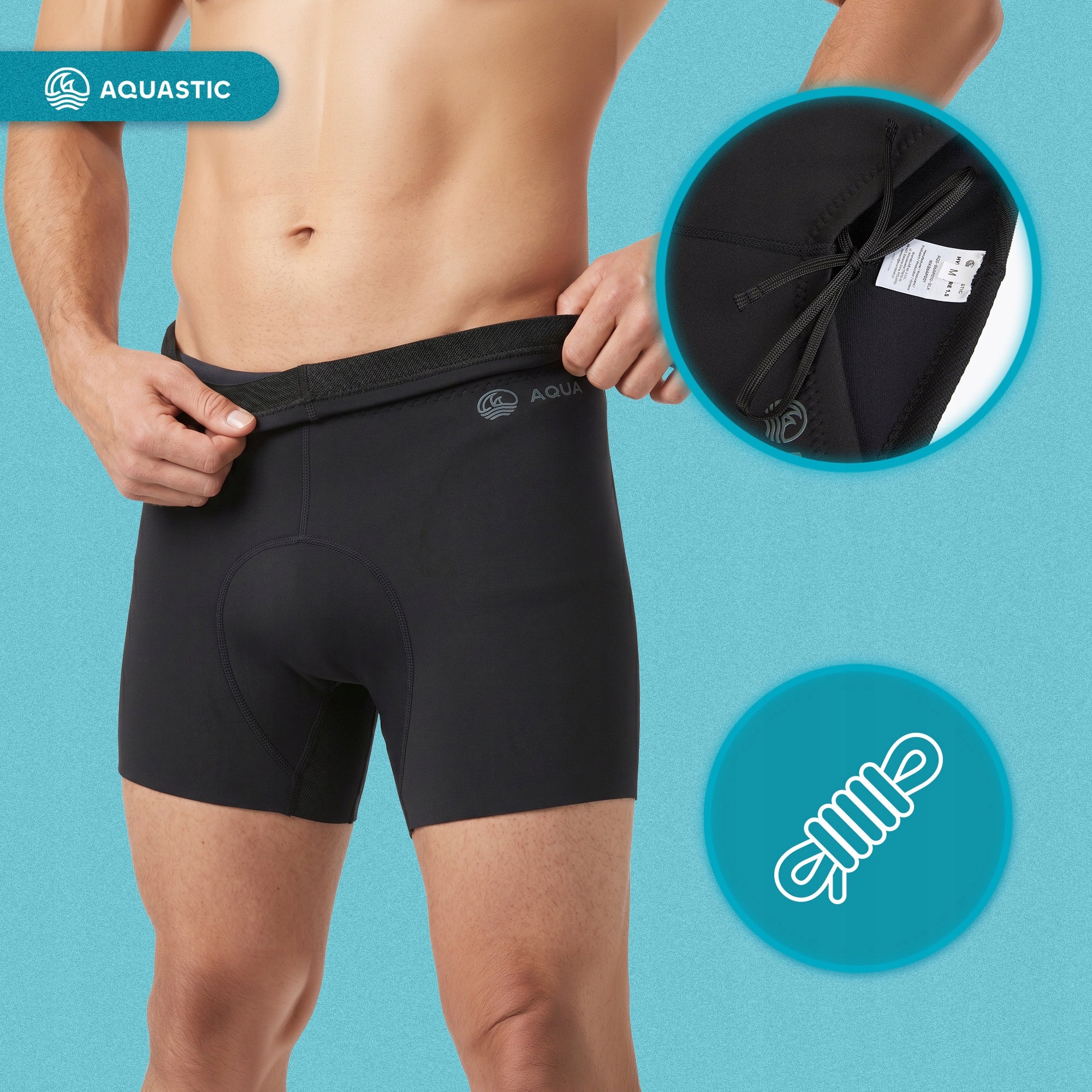 Men's neoprene shorts AQUASTIC HydroCore SH 1.5 mm black L SWIMMING Kind men