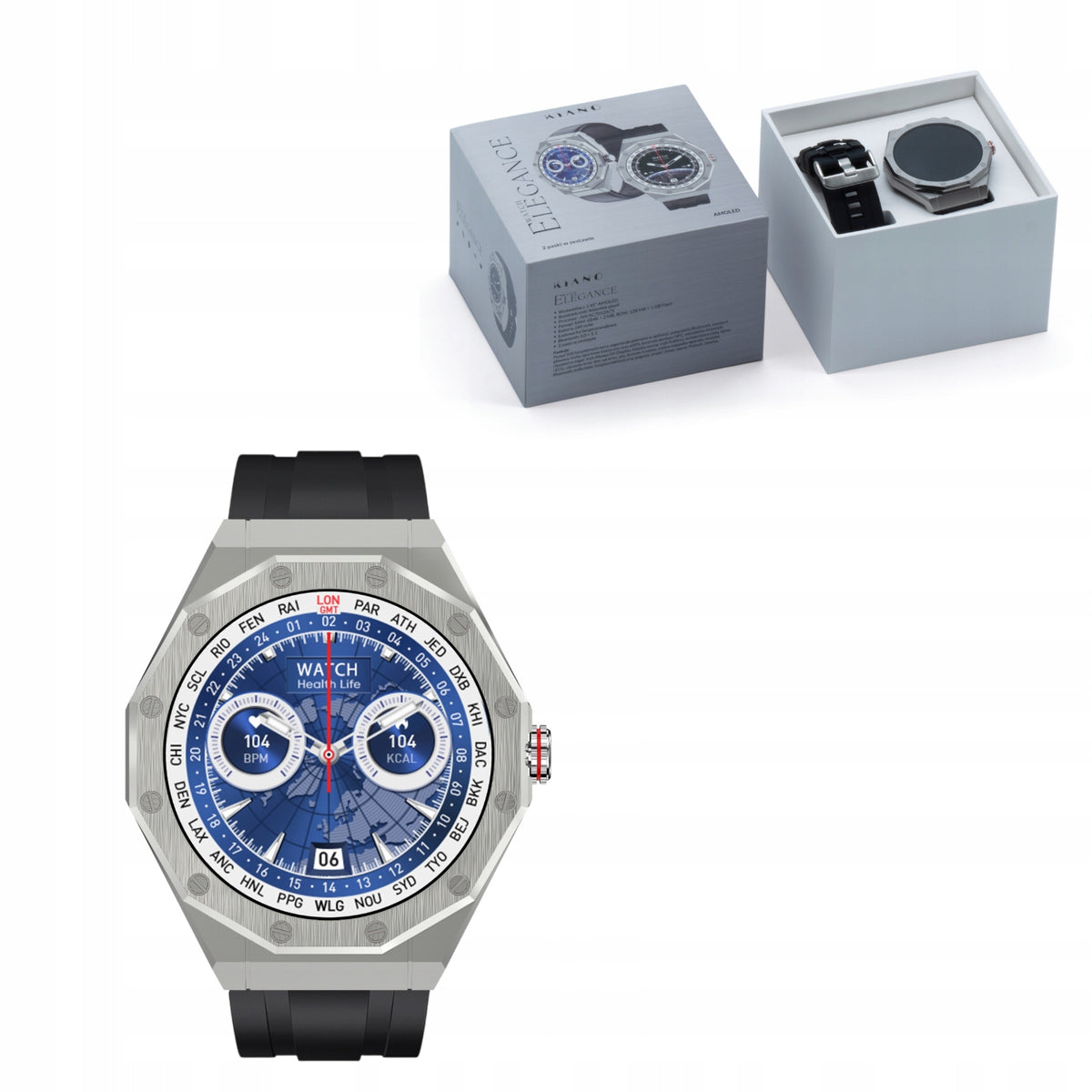 Men's smartwatch Kiano KW-ES - talks, steps, PL menu, IP68, powerful battery