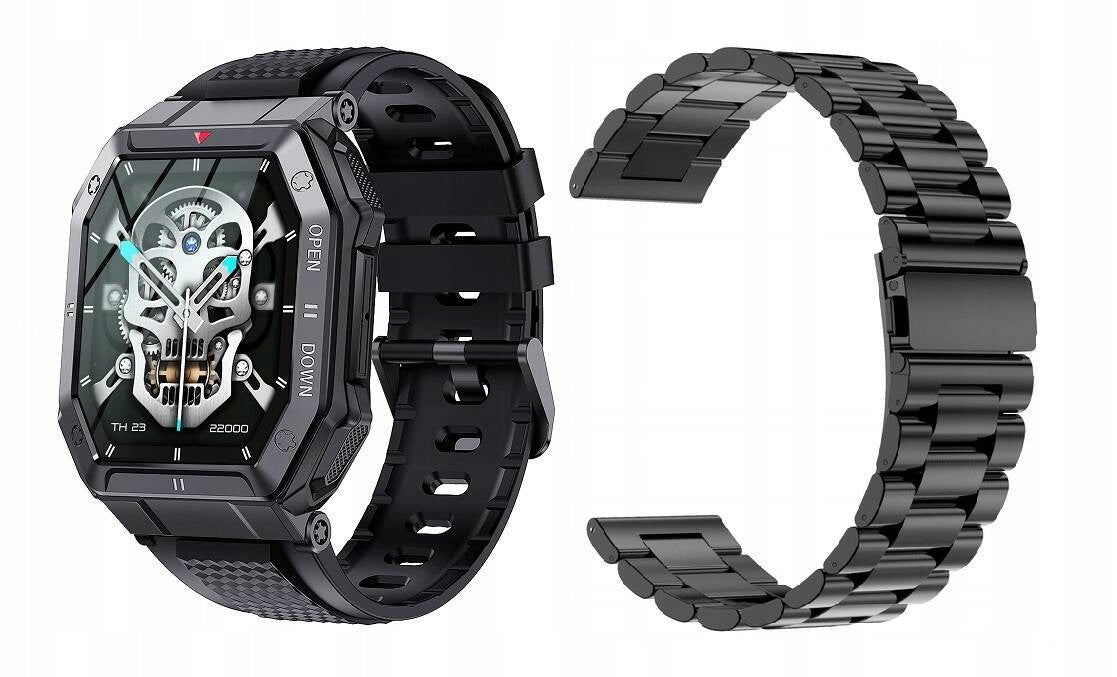 Men's smartwatch sports functions GlacierX Trail Black + bracelet