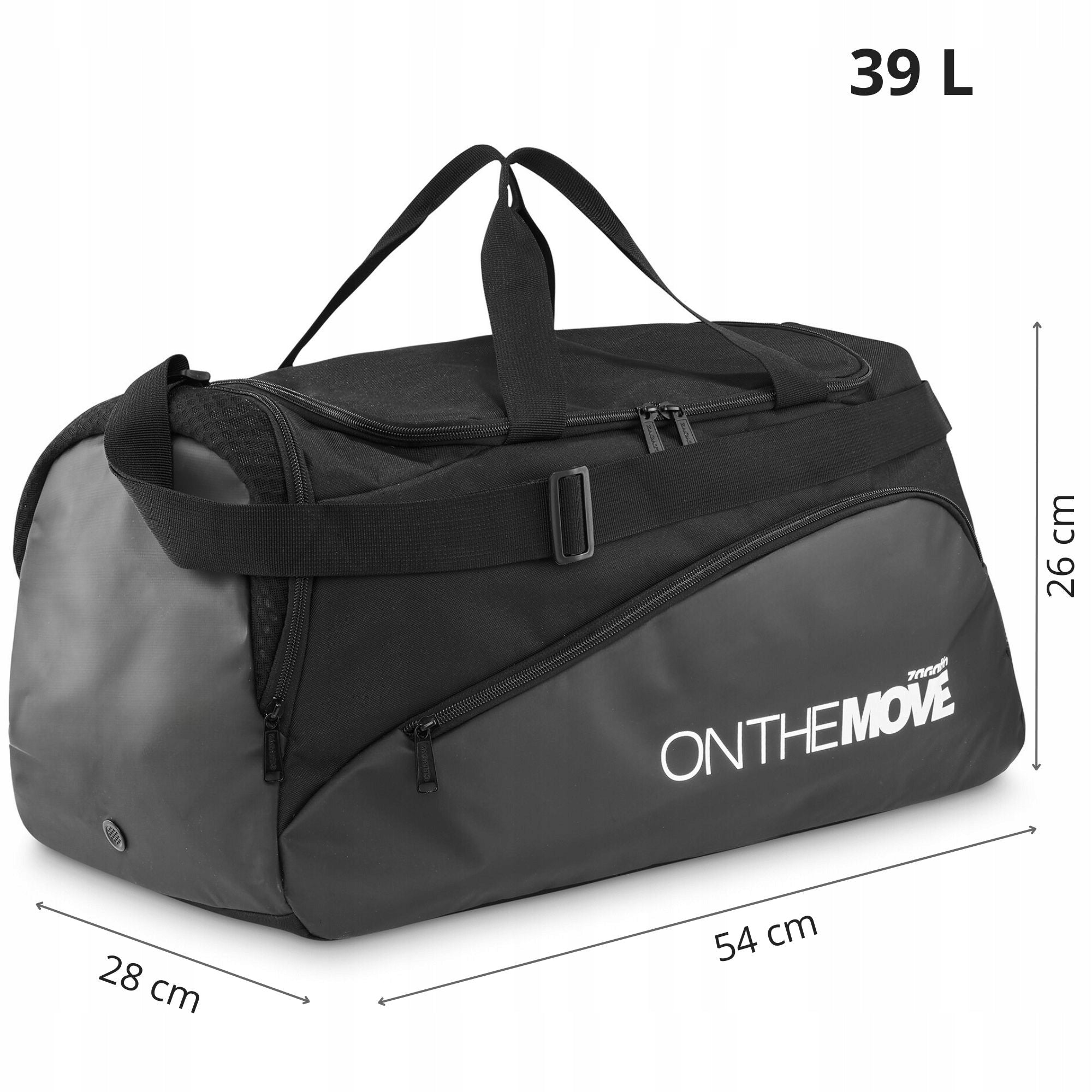 Men's sports bag large tourist on frame black 39L ZAGATTO Brand Zagatto