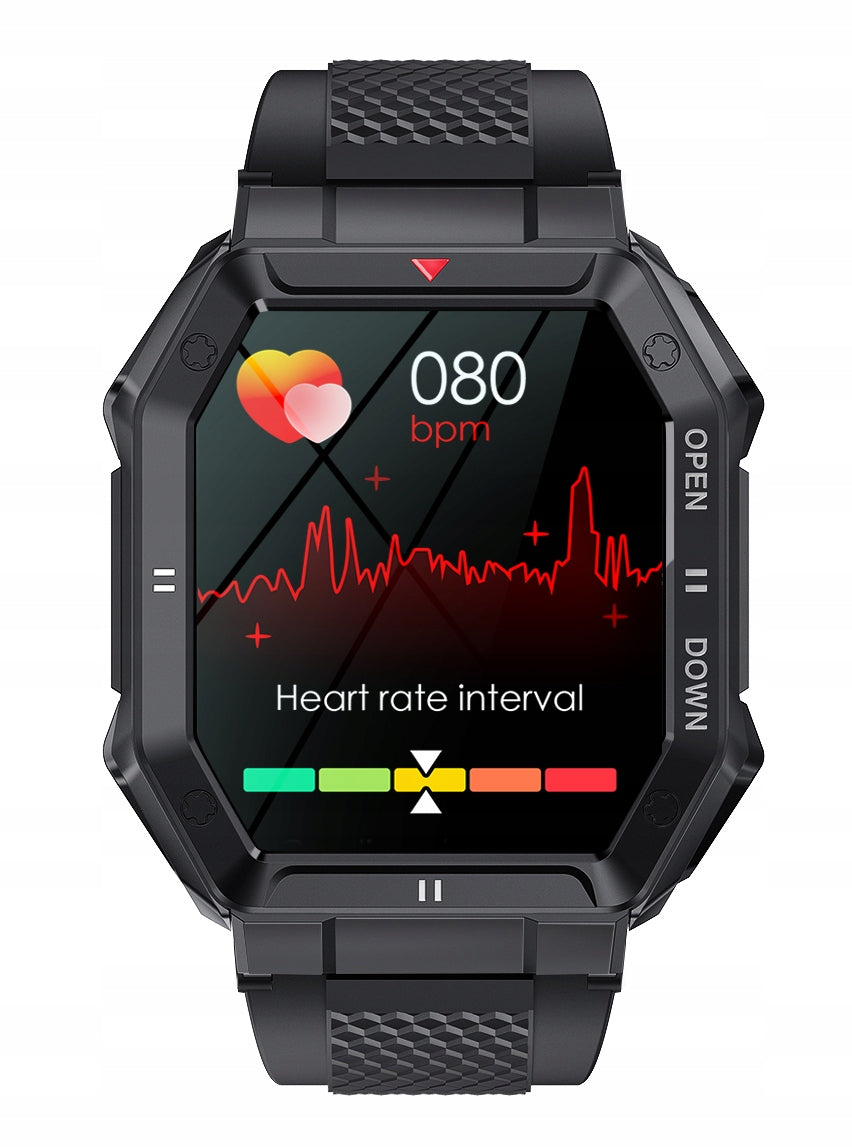 Men's sports smartwatch black GlacierX Trail Black + bracelet Manufacturer code 258010-uniw