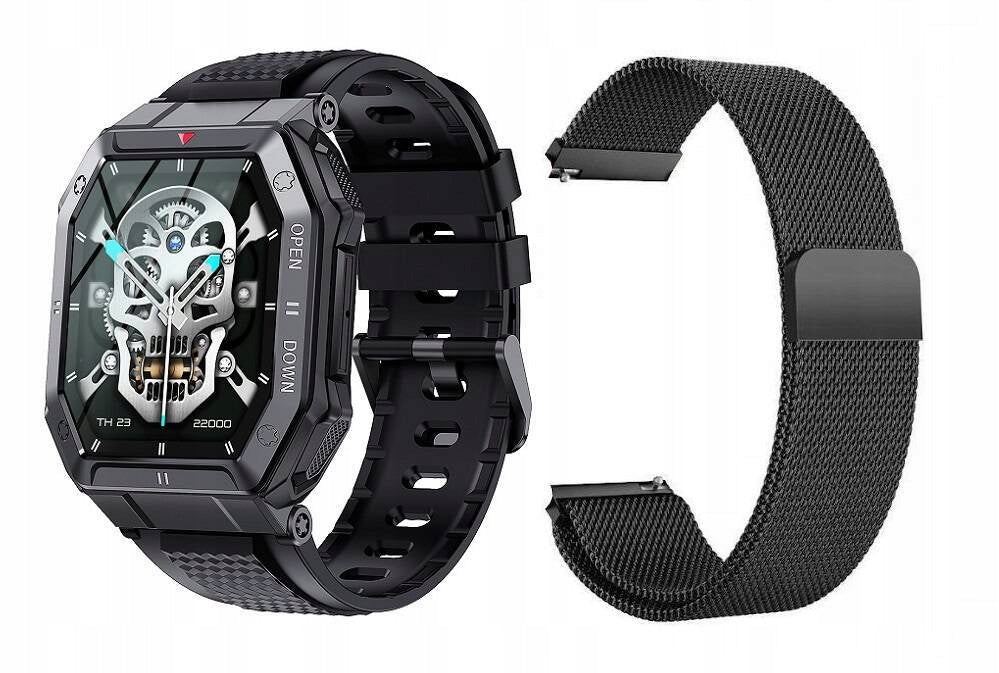 Men's sports smartwatch black GlacierX Trail Black + bracelet