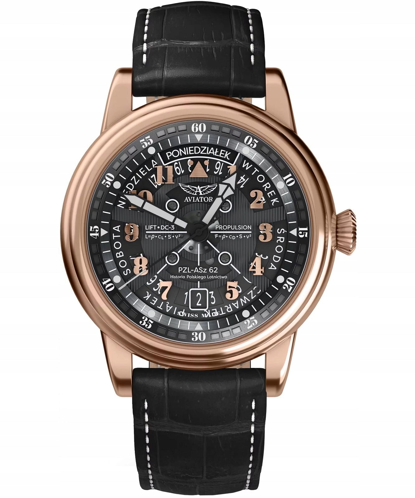 Men's watch Aviator Douglas Day-Date Polish Limited Edition