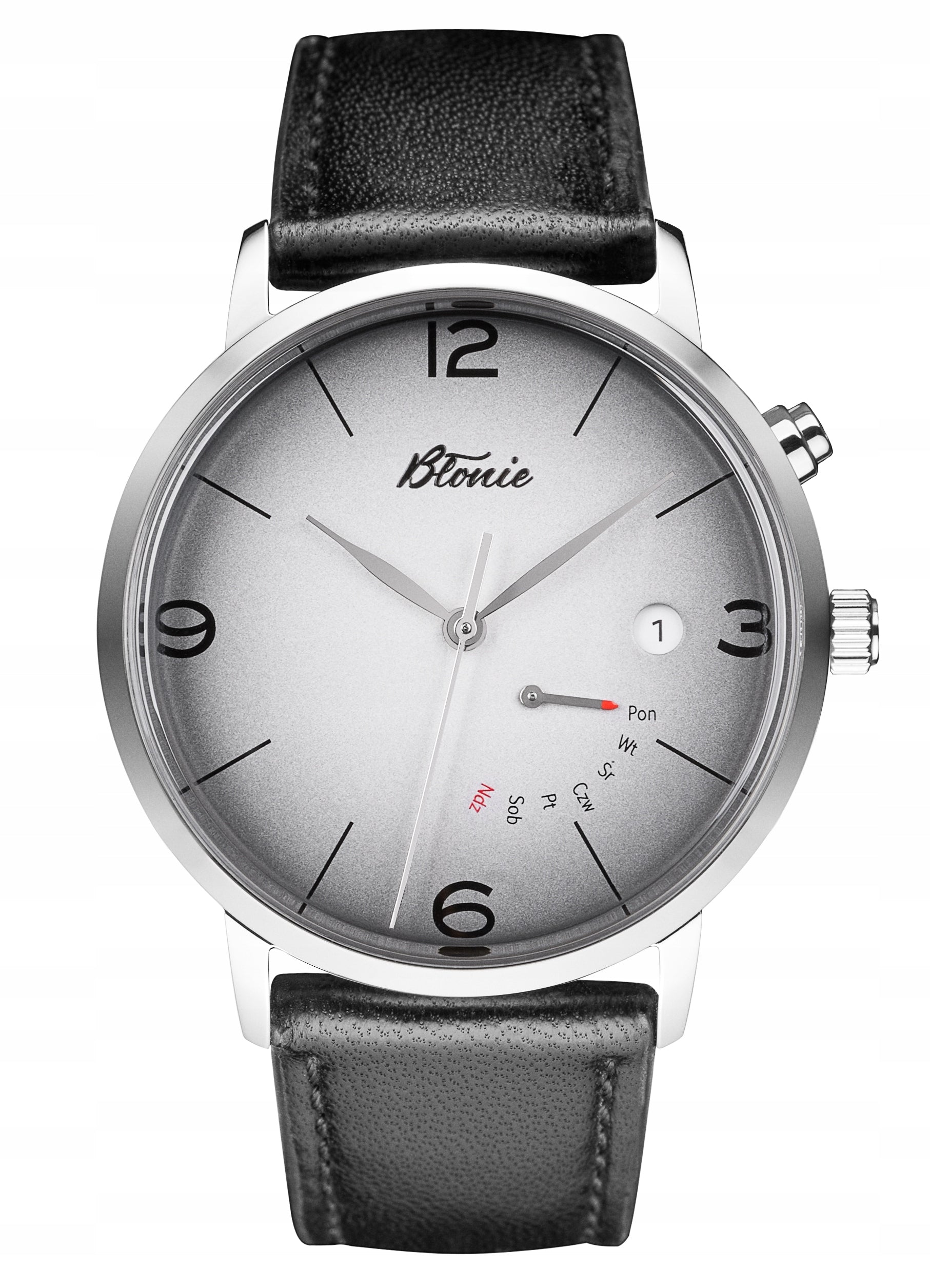 Men's watch Błonie Elektro Amper data grey on strap