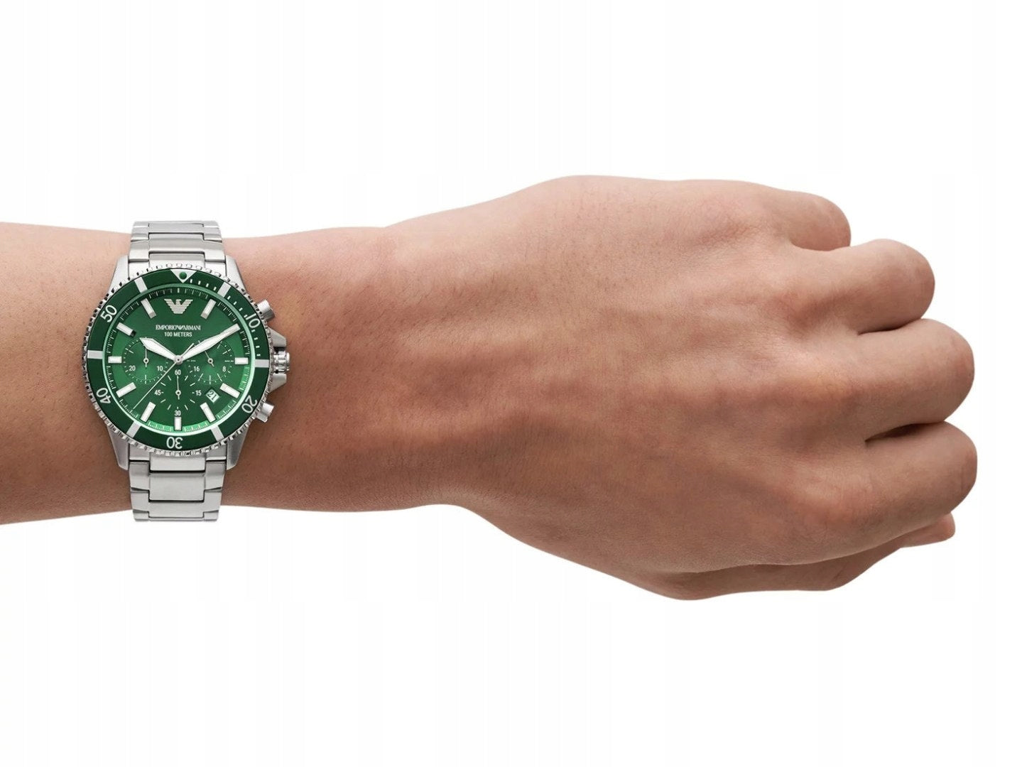 Men's watch Emporio Armani AR11500 steel with chronograph green Manufacturer code 4064092157659