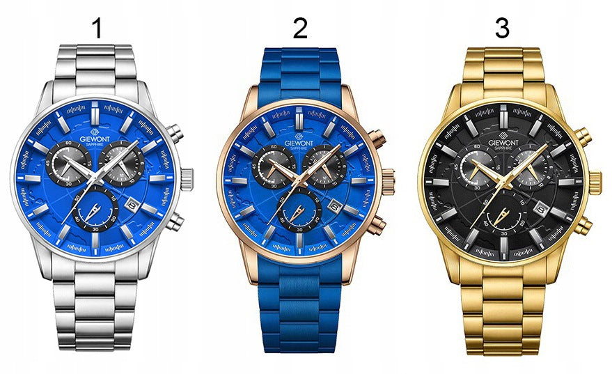 Men's watch Giewont Bracelet Chronograph Sapphire GW4580 + BOX + ENGRAVING Brand Giewont