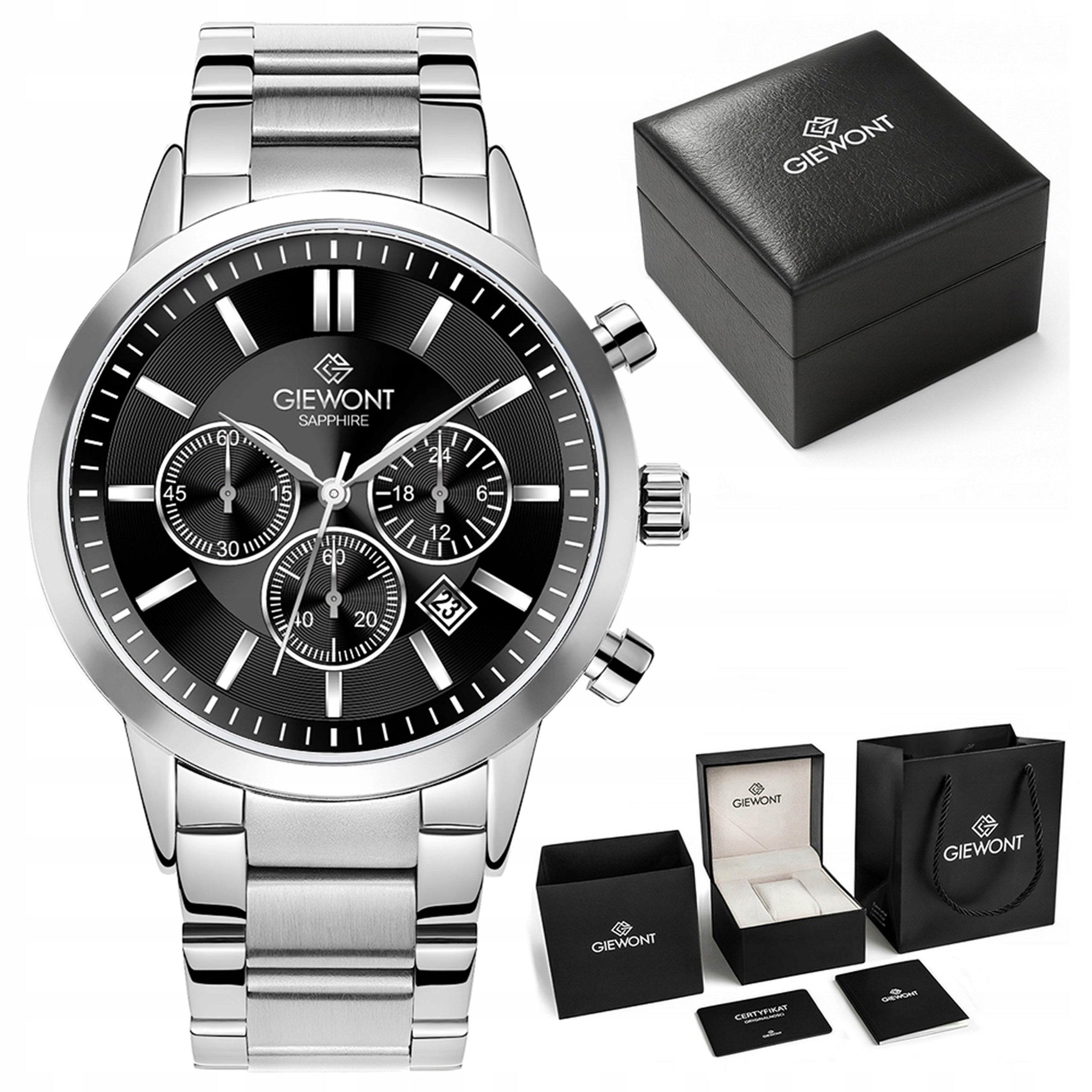 Men's watch Giewont Bracelet Chronograph Sapphire GW8510 + BOX + ENGRAVING