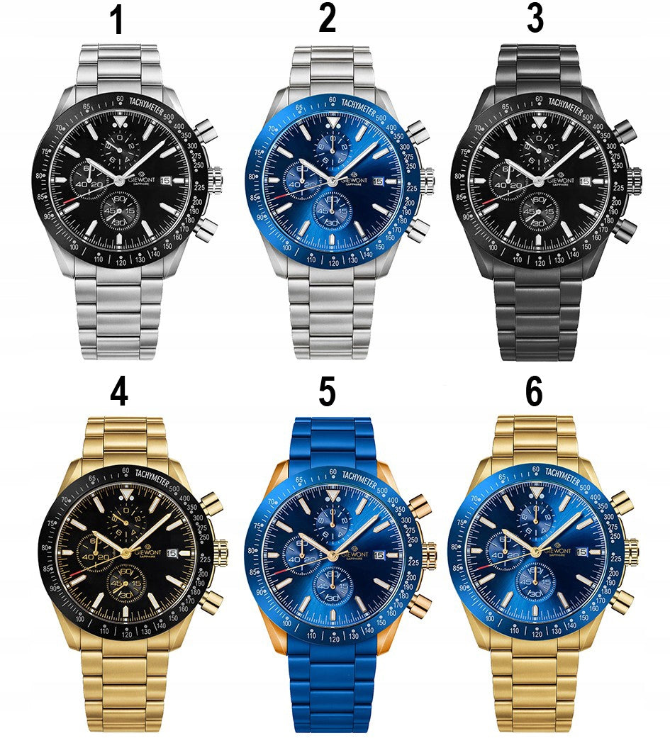 Men's watch Giewont Bracelet Chronograph Sapphire GW8720 + BOX + ENGRAVING Packaging status original