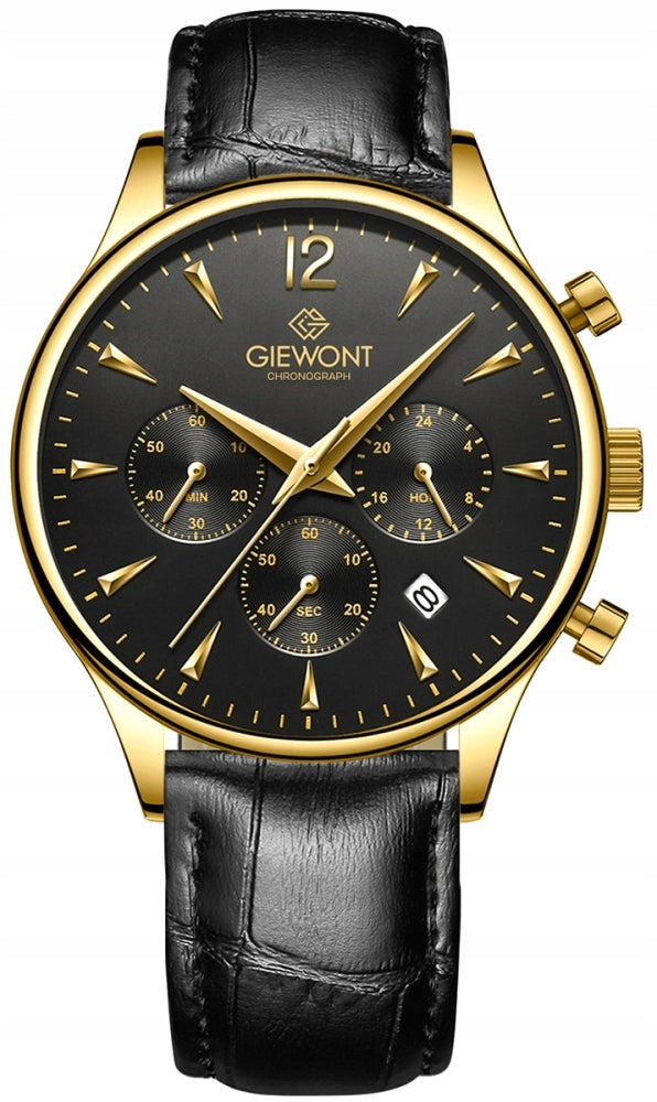 Men's watch Giewont Chronograph Sapphire Black and Gold GW6310-A4