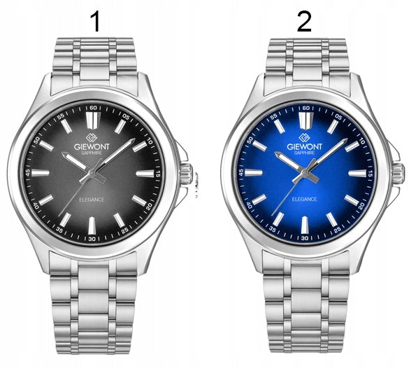 Men's watch Giewont Elegance bracelet Sapphire GW5160 + BOX + ENGRAVING Packaging status original
