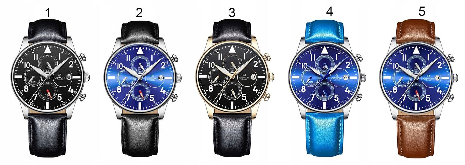 Men's watch Giewont Leather Strap Chronograph GW5630 + BOX + ENGRAVING Packaging status original