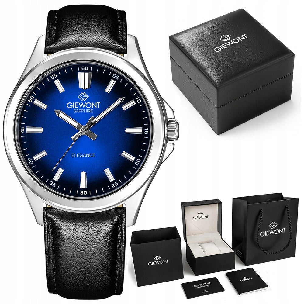 Men's watch Giewont Leather Strap Elegance GW5160 + BOX + ENGRAVING