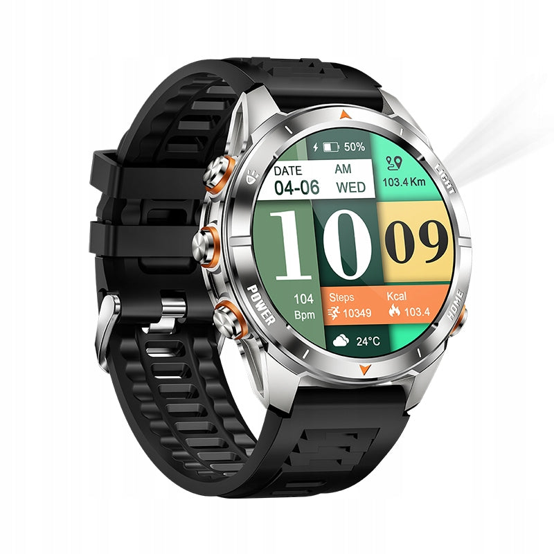 Men's watch KT80 BLACK CASE CZ PL Menu WATERPROOF FLASHLIGHT 515 mAh Manufacturer code SW-KT80BF
