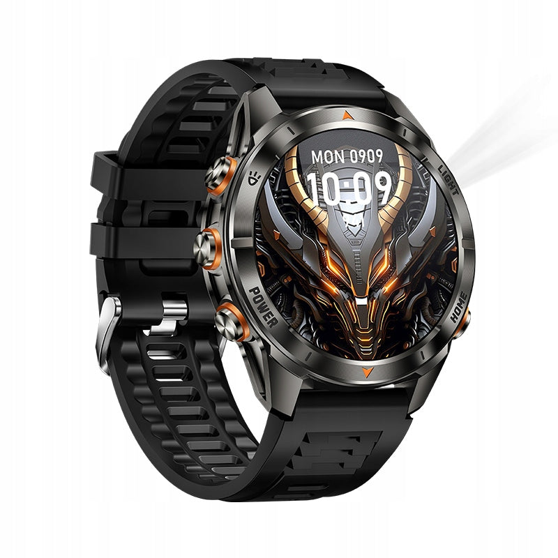 Men's watch KT80 BLACK CASE CZ PL Menu WATERPROOF FLASHLIGHT 515 mAh