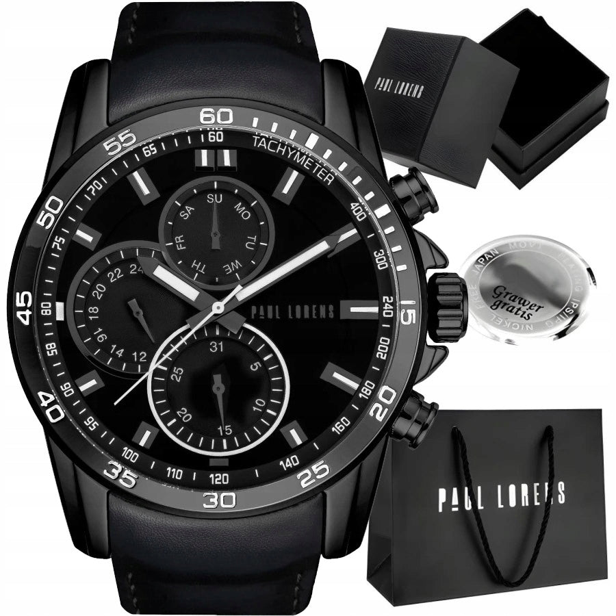Men's watch Paul Lorens MATIAS - classic, elegant LEATHER STRAP