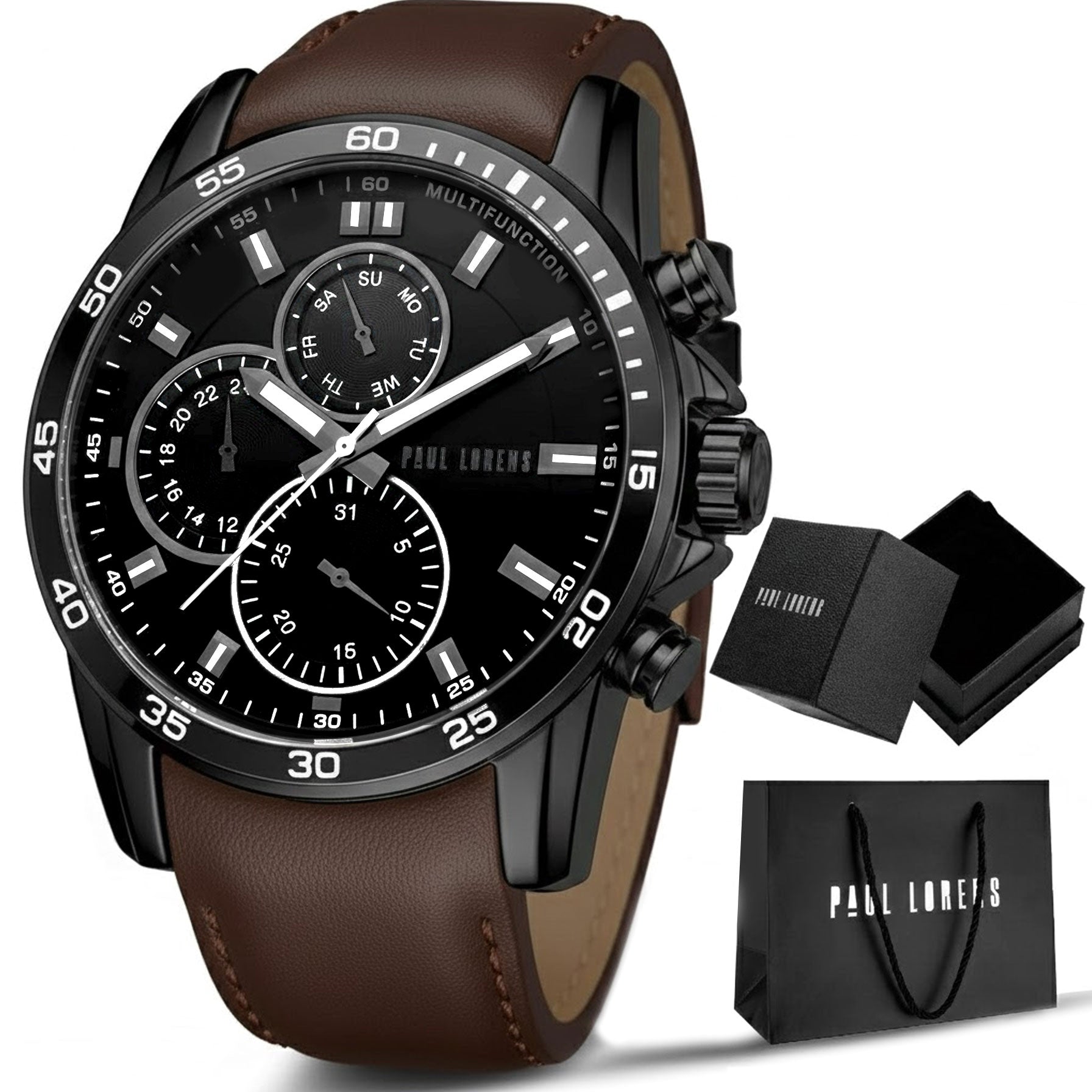 Men's watch Paul Lorens MATIAS date set BOX + BAG