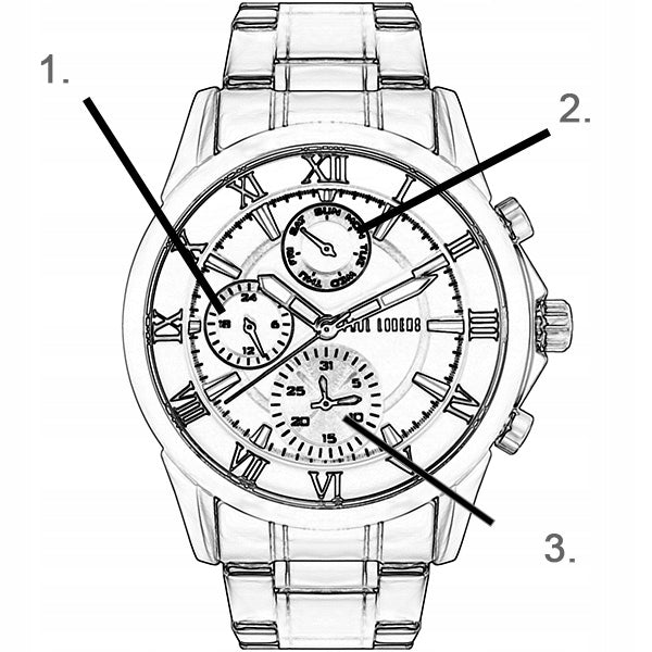 Men's watch Paul Lorens NEXTON multi-date SILVER stylish BOX+ ENGRAVING Brand Paul Lorens