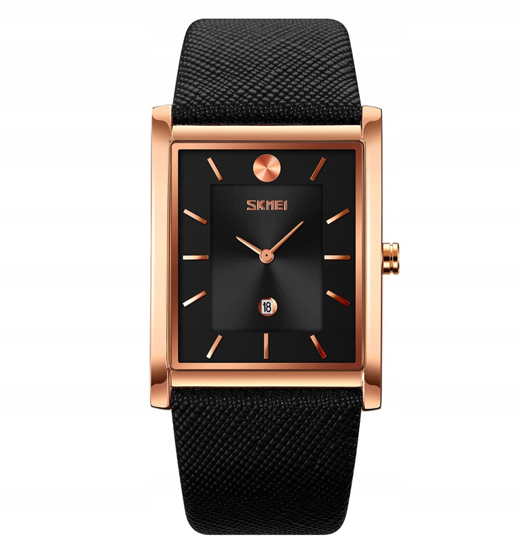 Men's watch SKMEI analog leather strap date elegant Packaging status original