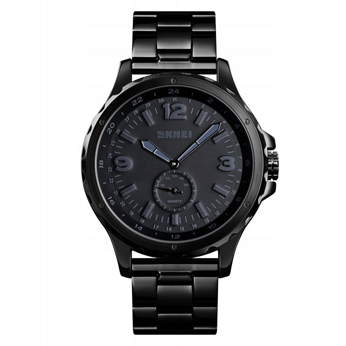 Men's watch SKMEI analog steel bracelet analog black massive