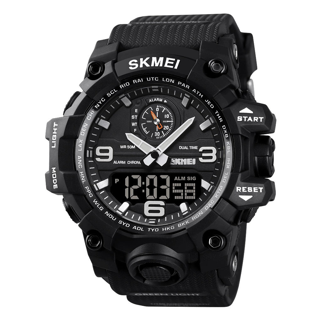 Men's watch SKMEI analog strap electronic black multifunctional