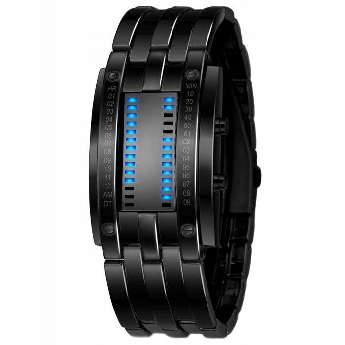 Men's watch SKMEI binary bracelet black silver Brand Skmei