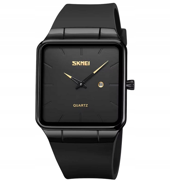Men's watch SKMEI rubber analog strap date rectangular dial Packaging status original