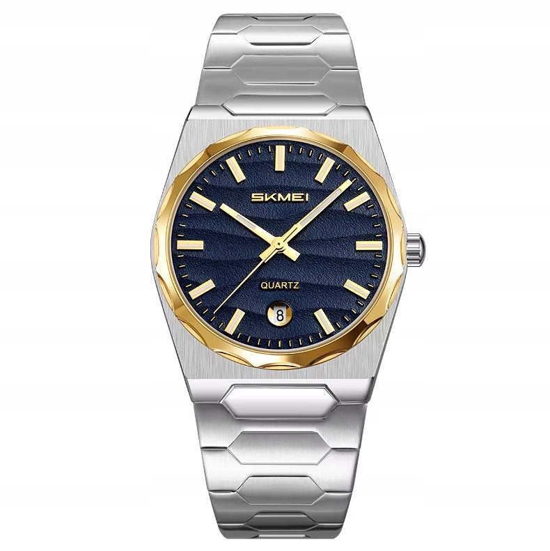 Men's watch SKMEI silver analog date bracelet elegant Packaging status original
