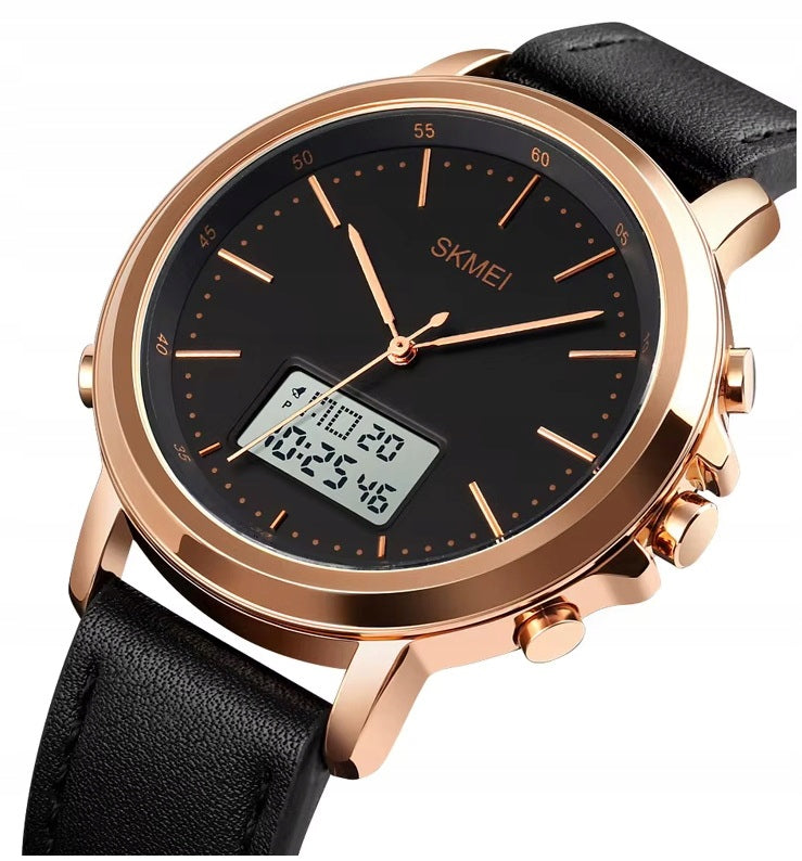 Men's watch SKMEI skm.116521pc.mn leather strap analog electronic Brand Skmei