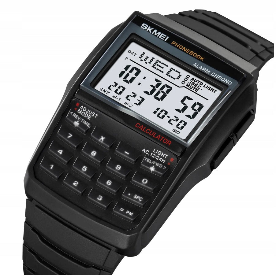 Men's watch SKMEI skm.122551b.mn electronic calculator 5 LED alarms Packaging status original