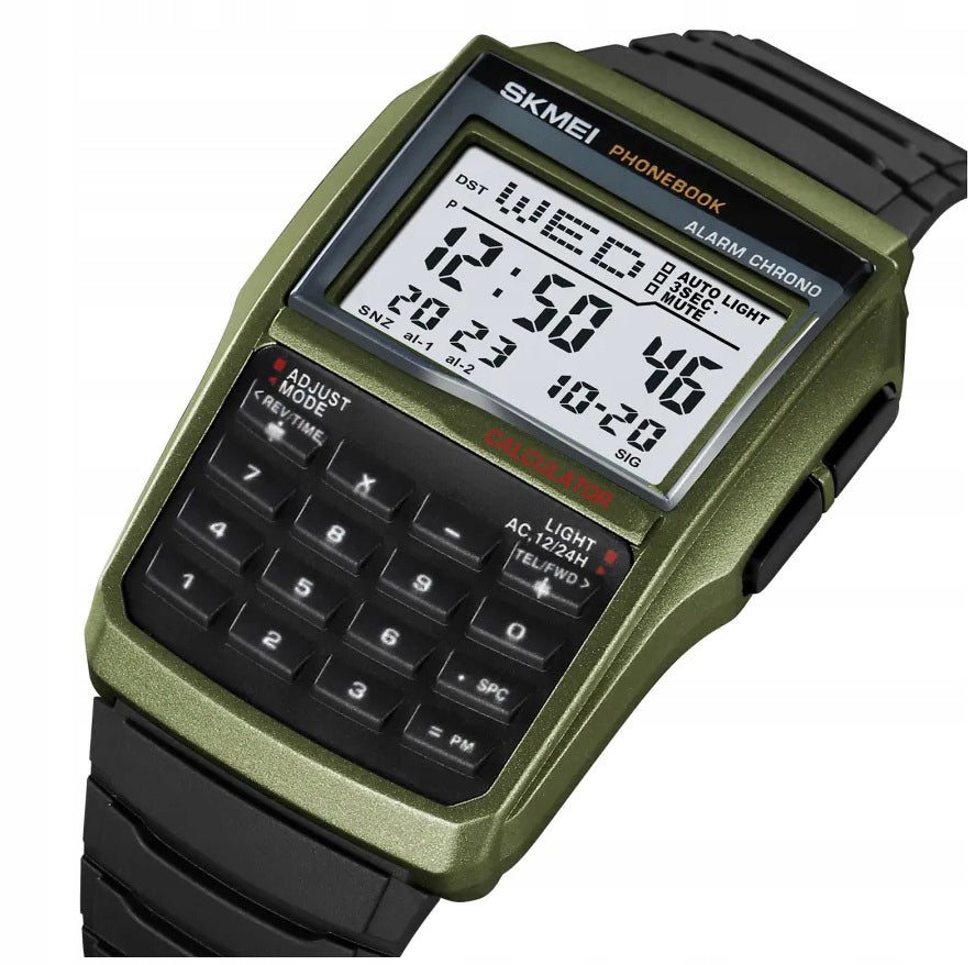Men's watch SKMEI skm.122551d.mn electronic calculator 5 LED alarms Packaging status original