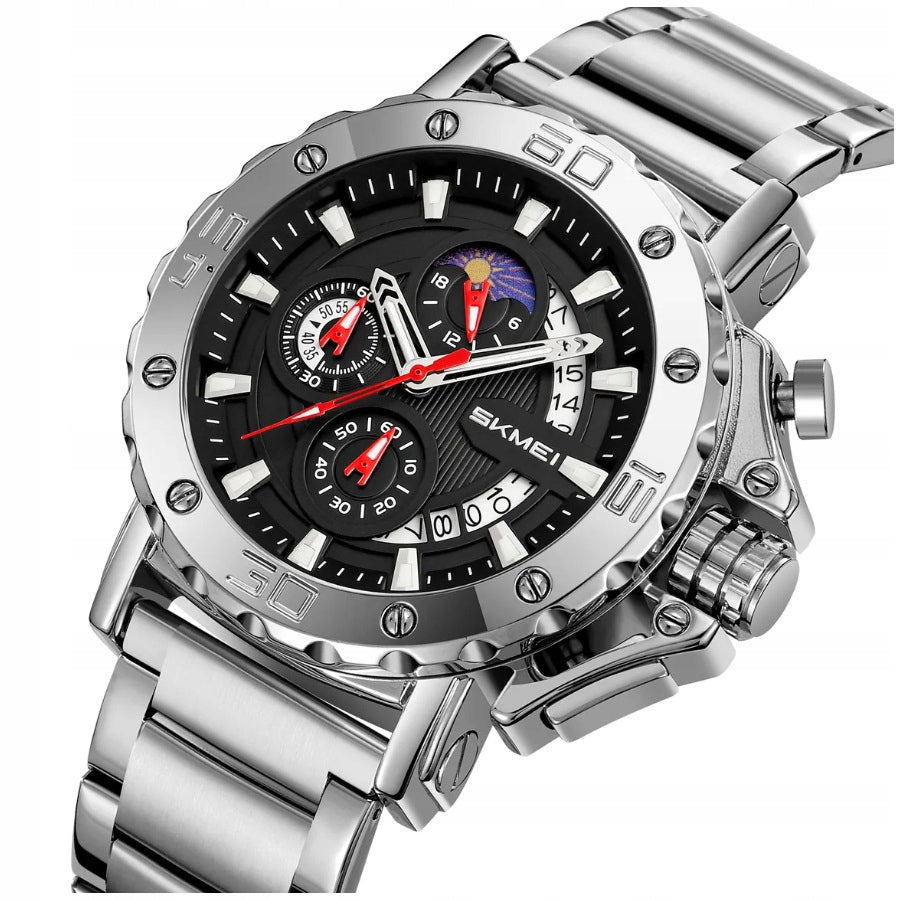 Men's watch SKMEI skm.193441e.mn bracelet steel chronograph date Packaging status original