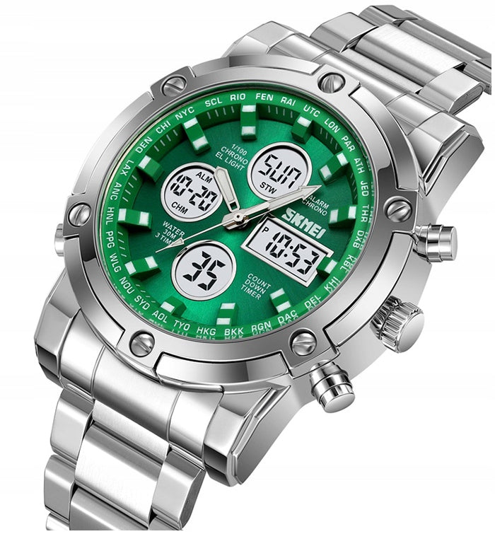 Men's watch SKMEI steel analog bracelet massive many functions Packaging status original