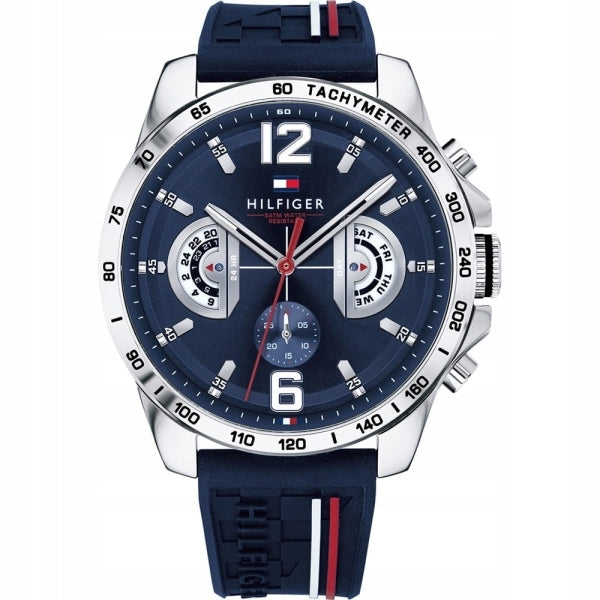 Men's watch Tommy Hilfiger 1791476 Decker silver on blue strap Brand Tommy Hilfiger