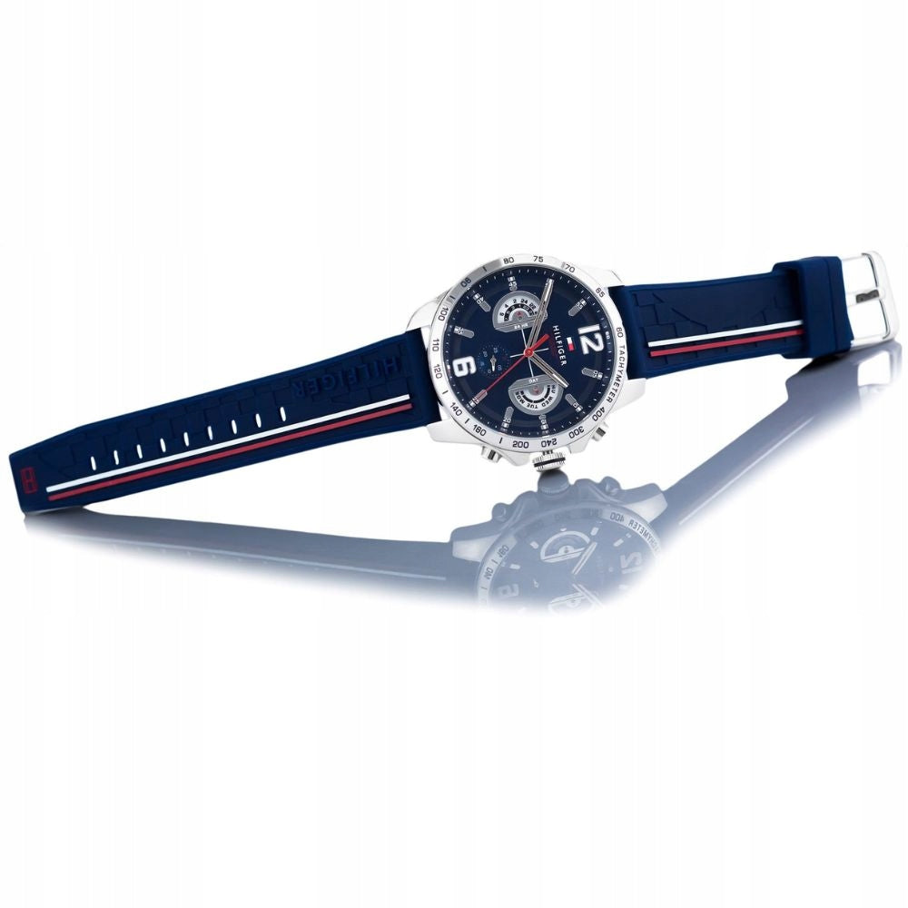 Men's watch Tommy Hilfiger 1791476 Decker silver on blue strap Manufacturer code 7613272264440