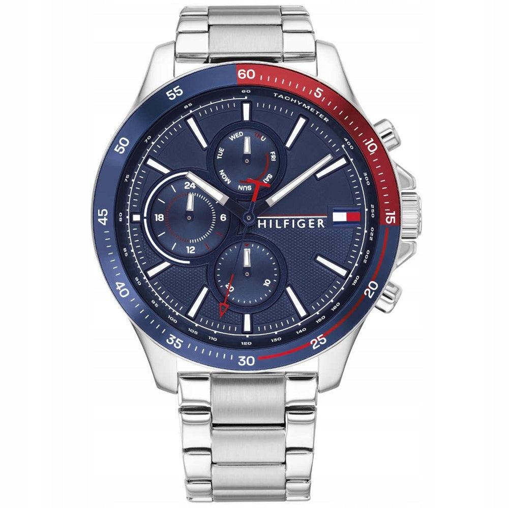 Men's watch Tommy Hilfiger 1791718 Bank silver on bracelet Brand Tommy Hilfiger