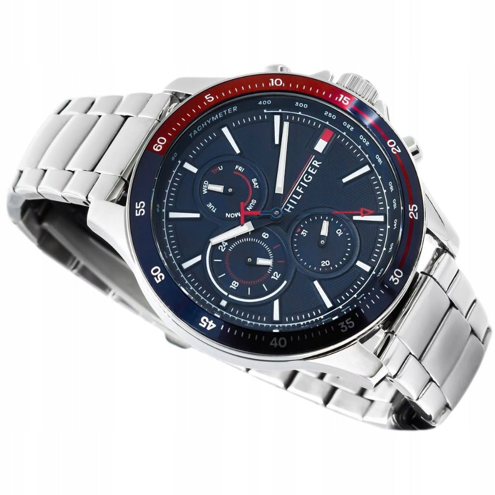 Men's watch Tommy Hilfiger 1791718 Bank silver on bracelet Manufacturer code 1791718