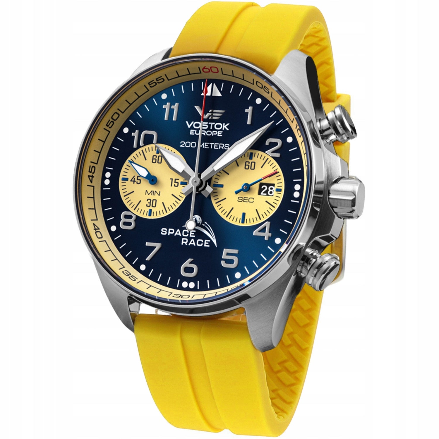 Men's watch Vostok Europe 6S21-325A667SY yellow strap
