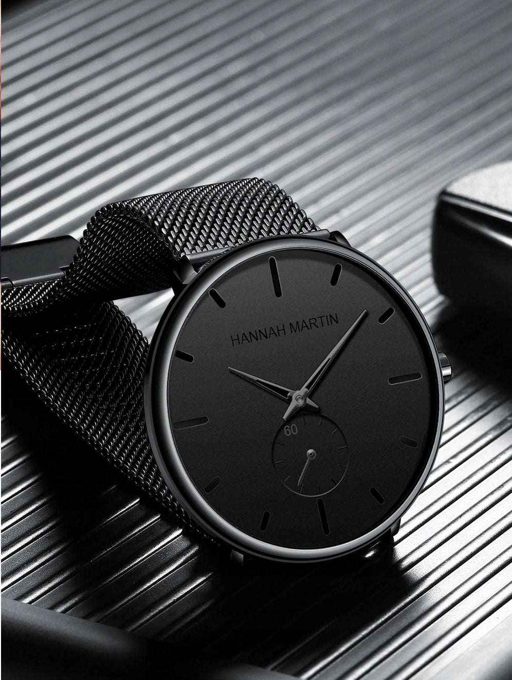 Men's watch all black bracelet gift for birthday Model 2140HH