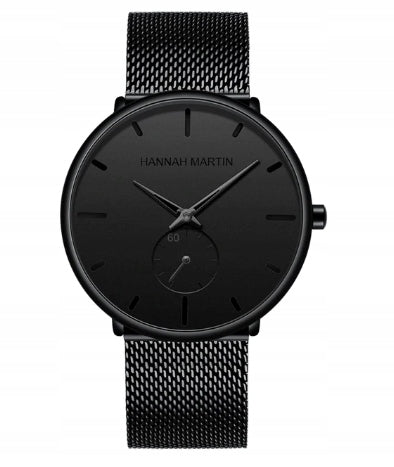 Men's watch all black bracelet gift for birthday