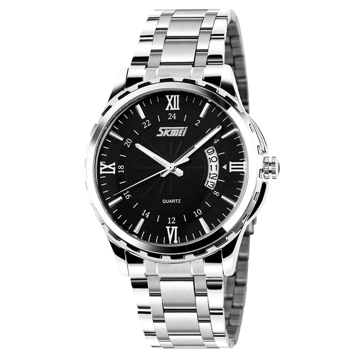 Men's watch / bracelet / silver / gold / readable dial / date Brand Skmei